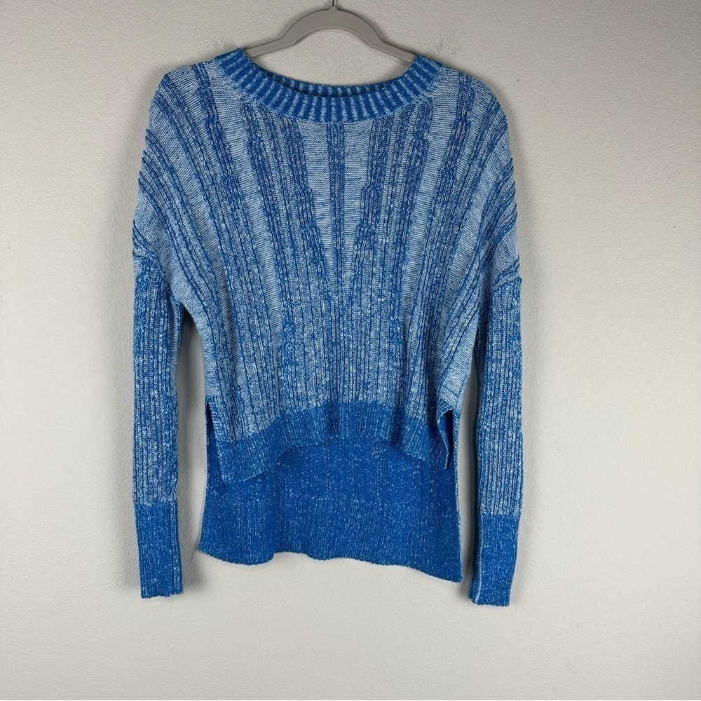 Pilcro Anthropologie Blue Textured High Low Pullover Sweater Size XXS
